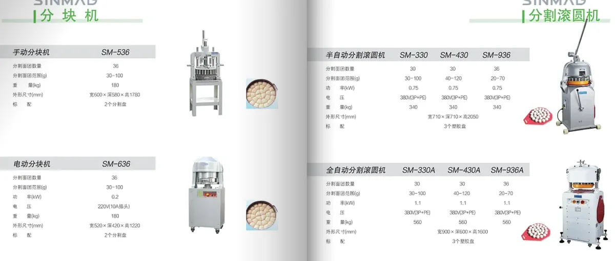 商用面团分块机资料